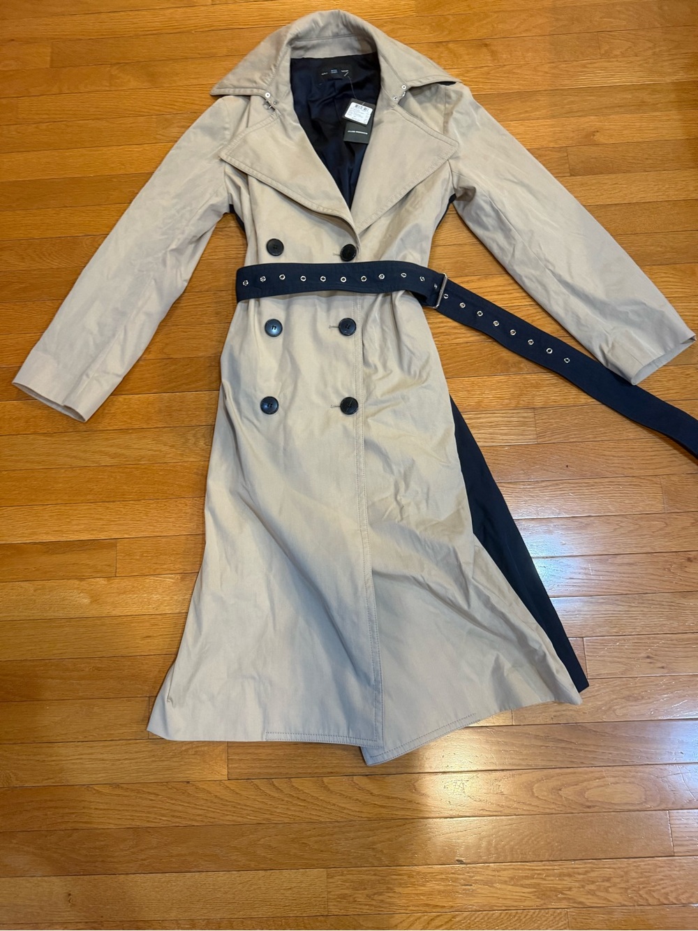 Club Monaco Beige Trench with Navy Lining
